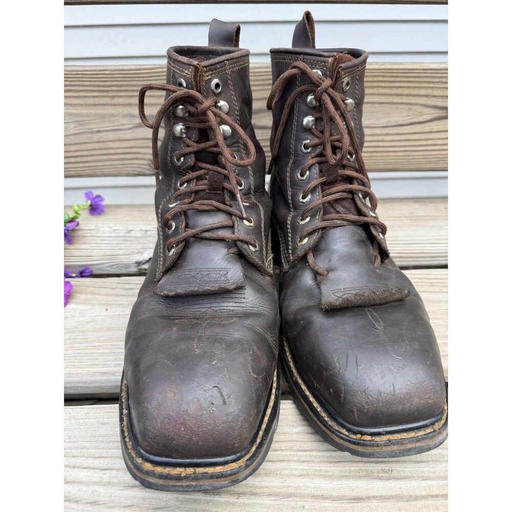 Cody James Kiltie Leather Comp Toe Work Boot Men's Size 12D Square Toe Lace Up - Picture 5 of 9